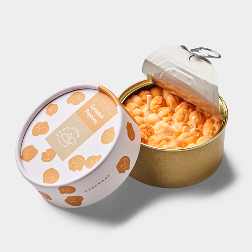 Caramel Popcorn Scented Soy Candle Can