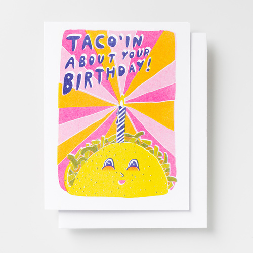 Risograph Card - Taco Birthday