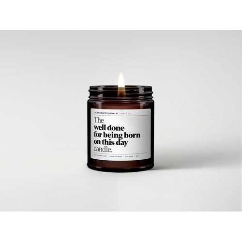 The well done for being born on this day candle - Zesty