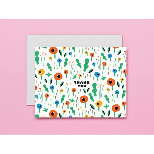 Poppy Field Thank You Card