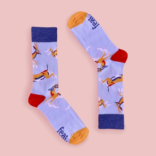 Men’s Light Blue Stag Party Socks
