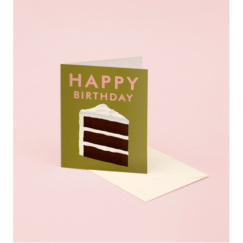 Chocolate Cake Happy Birthday Card