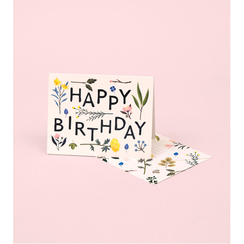 Plant Variety Birthday Card Ivory.