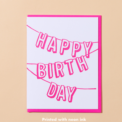 Birthday Banner Letterpress Card