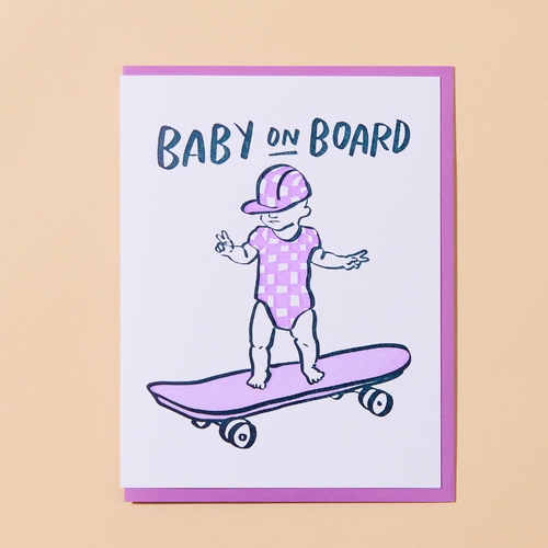 Baby on Board Letterpress Card