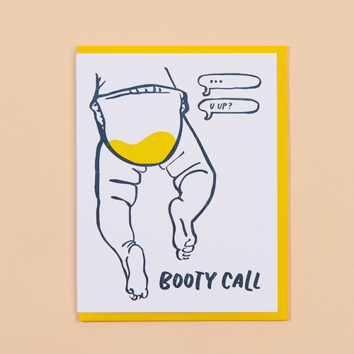 Booty Call Letterpress Card