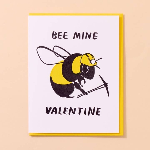 Bee Mine Valentine Letterpress Card
