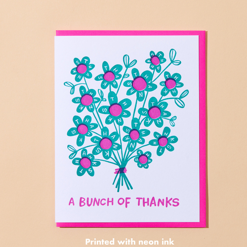 Bunch of Thanks Letterpress Card