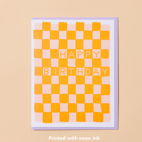 Checker Birthday Letterpress Card