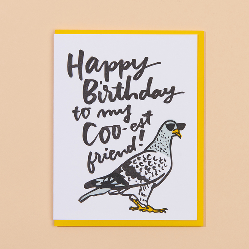 Coo Birthday Letterpress Card