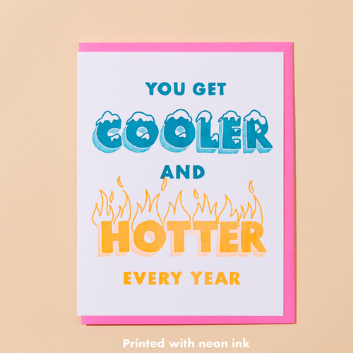 Cooler/Hotter Letterpress Card