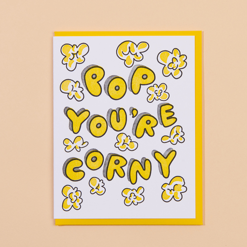 Corny Pop Letterpress Card