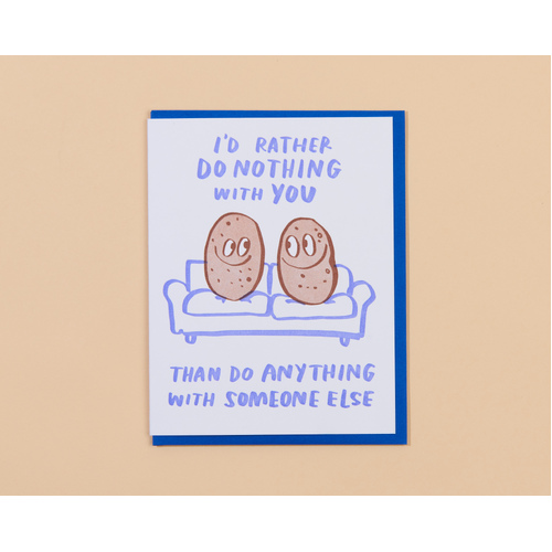 Couch Potatoes Letterpress Card