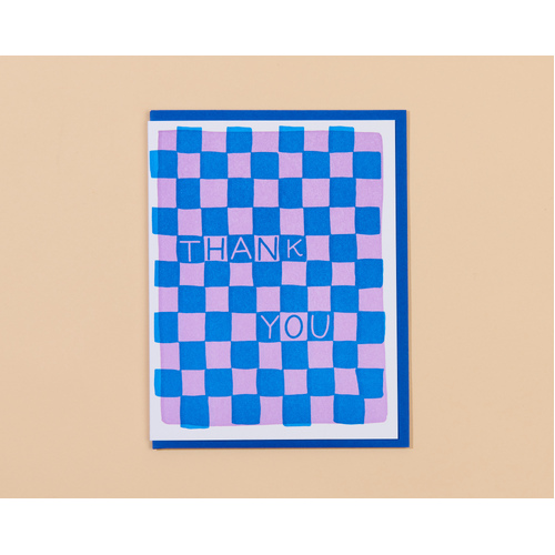 Checkerboard Thank You Letterpress Card