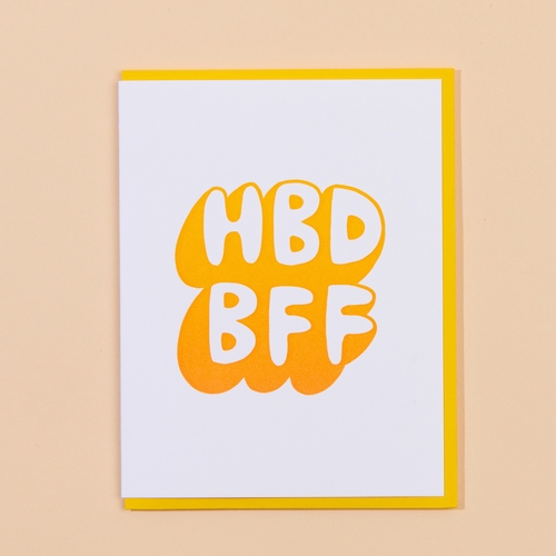 HBD BFF Letterpress Card