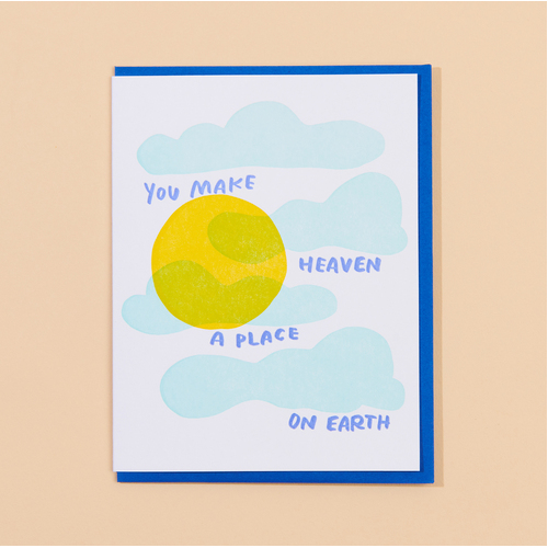Heaven on Earth Letterpress Card.
