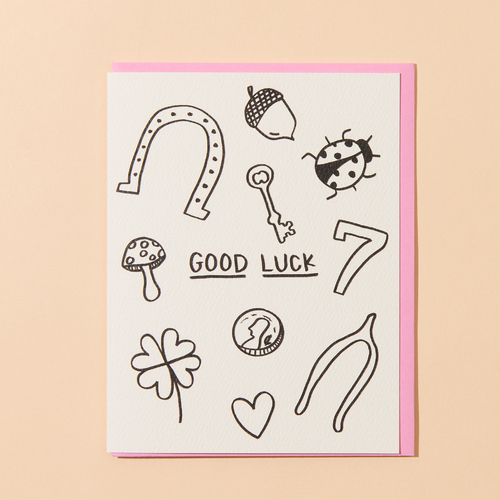 Good Luck Charms Letterpress Card