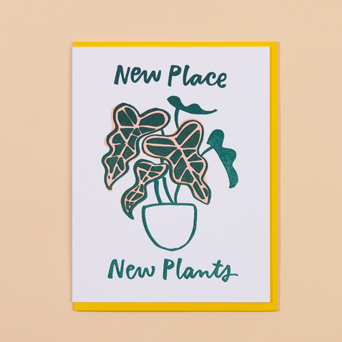 New Place, New Plants Letterpress Card.