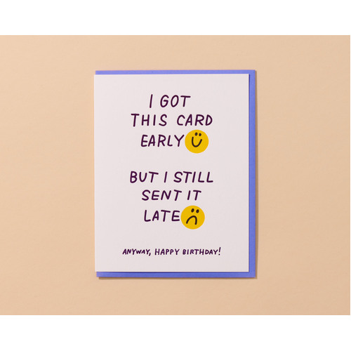 Late Early Birthday Letterpress Card