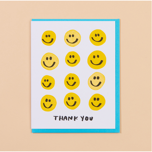 Smiley Thanks Letterpress Card