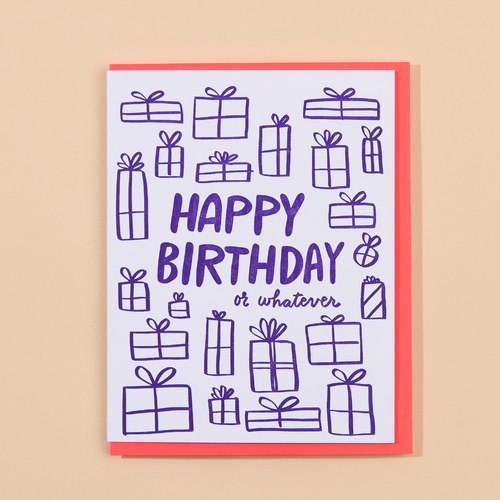 Birthday or Whatever Letterpress Card