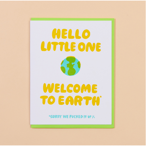Welcome to Earth Letterpress Card.