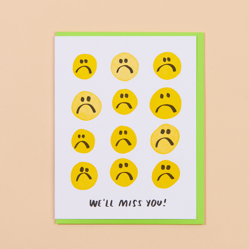 We'll Miss You Letterpress Card