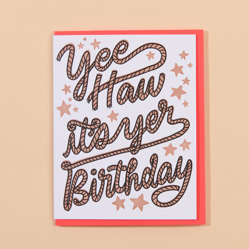 Yee Haw Birthday Letterpress Card