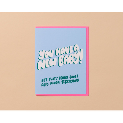 Cool and Terrifying New Baby card
