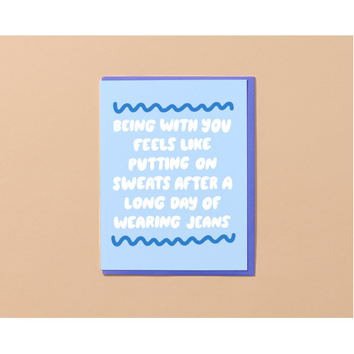 Putting on Sweats Letterpress Card