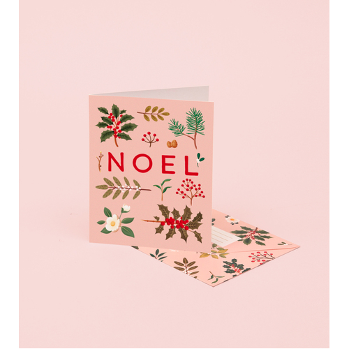 Holiday Plants Noel Card Pink