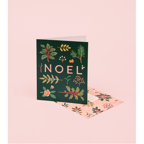 Holiday Plants Noel Card - Deep Green