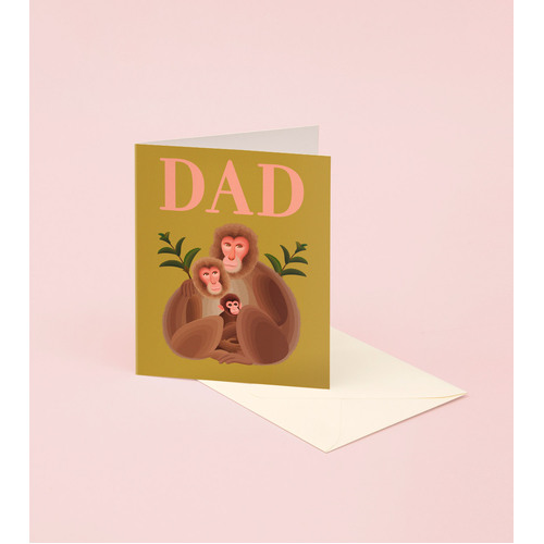 Monkey Family Happy Father's Day Card
