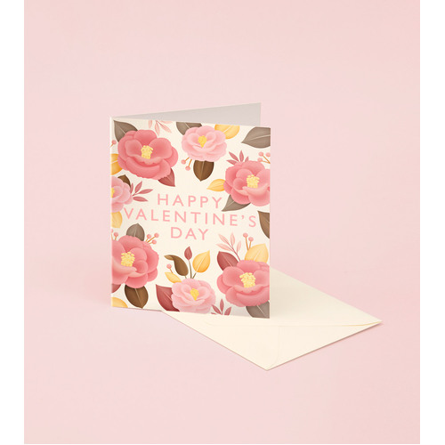 Camellia Japonica Valentine's Day Card