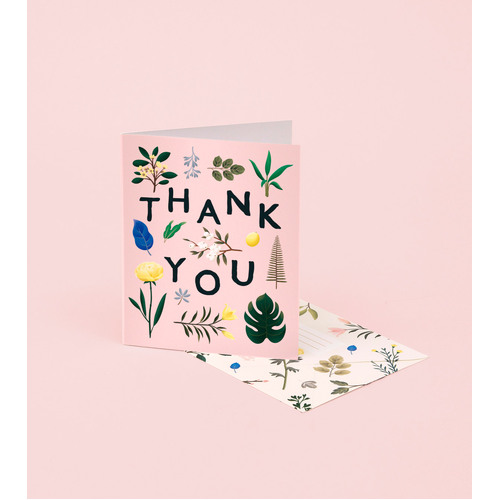 Assorted Botanical Thank You Card Pink