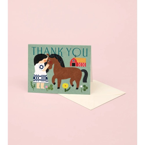 Girl And The Horse Thank You Card