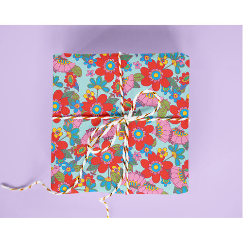 Groovy Floral wrap - single sheet