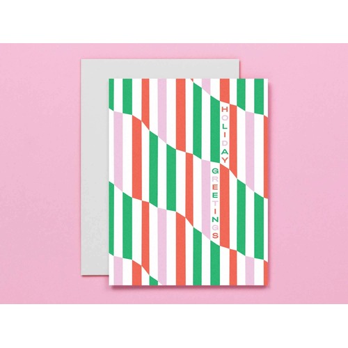 Holiday Stripes Pattern Holiday Card