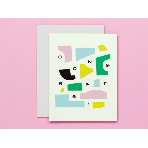 Congrats Abstract Pieces Card