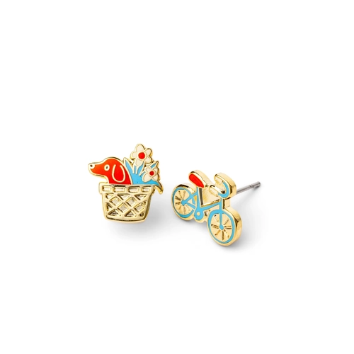 Bike and Basket Earrings