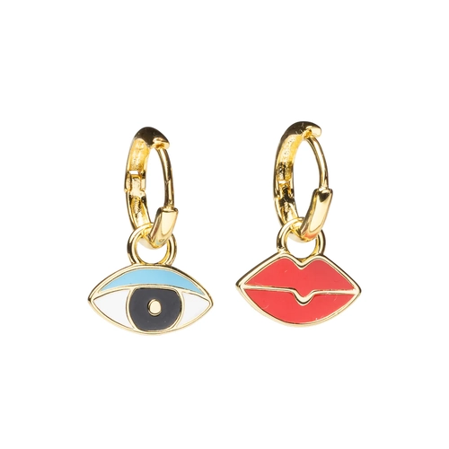 Hoop Earrings - Eye & Lips