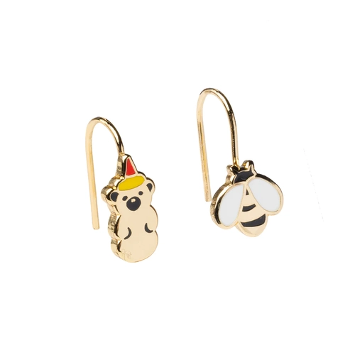 Drop Earrings - Honey Bear and Bee