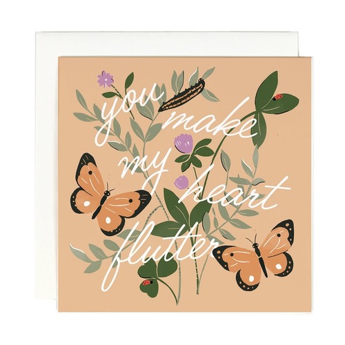 You Make My Heart Flutter Square Card