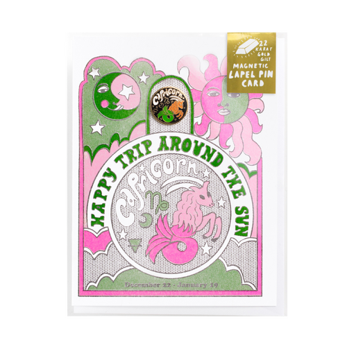Capricorn Lapel Pin & Card