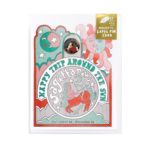 Sagittarius Lapel Pin & Card