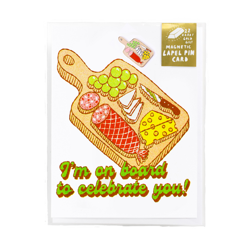 On Board to Celebrate You  Lapel Pin & Card