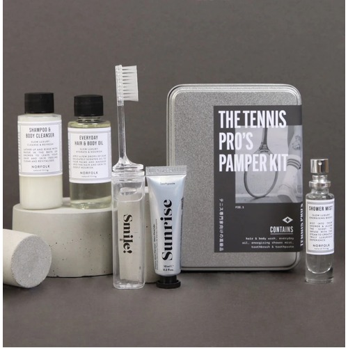 Tennis pro's pamper kit.