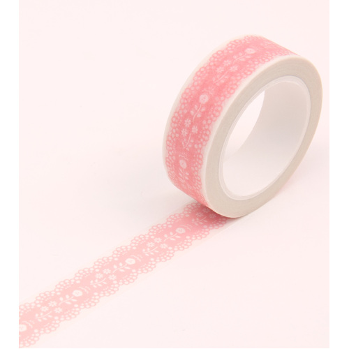 Pink Lace Floral Washi Tape - 15mm 