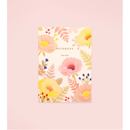 Oriental Poppy Notebook - Vanilla