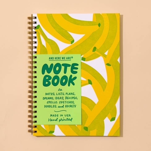 Letterpress A5 Spiral Notebook - Banana